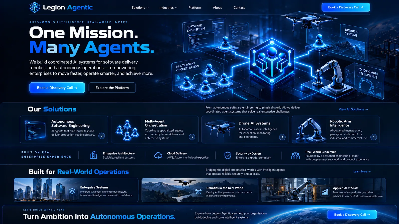 Legion Agentic multi-agent orchestration across software, aerial and robotic systems